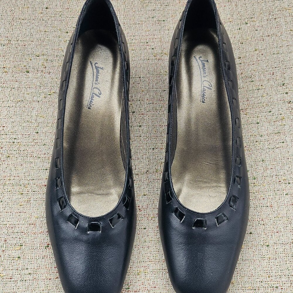 Jensen's Classic Women Shoes Black Leather Upper Pump Shoes Size 7 - Picture 3 of 13